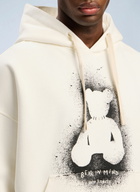 Palm Angels Spray Bear Loose Hooded Sweatshirt