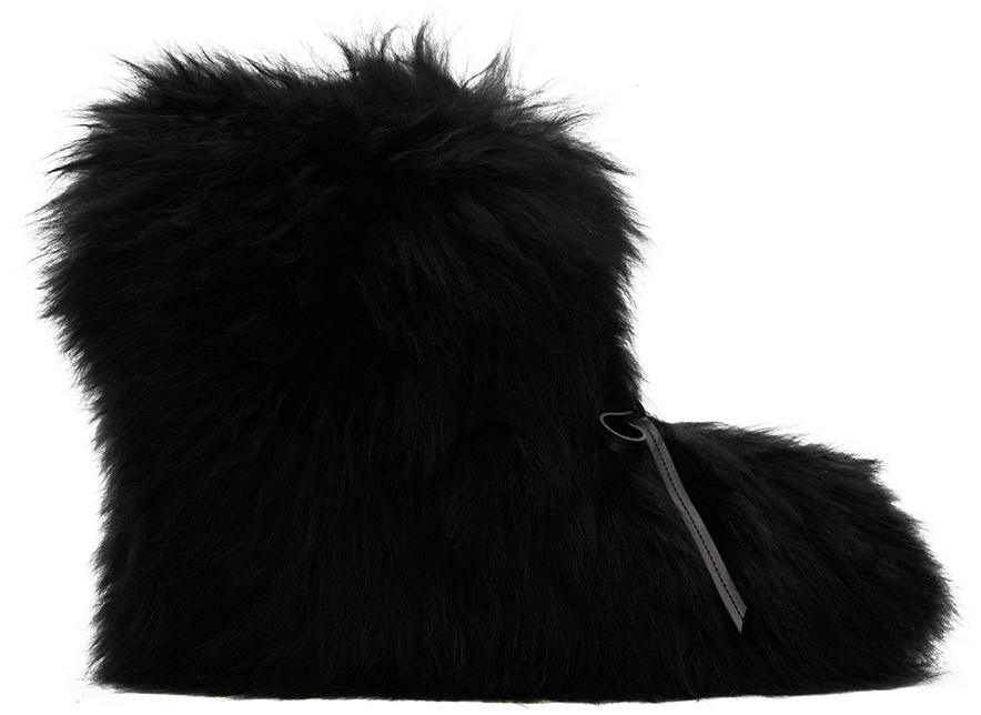 We11done Black Fur Moccasin Boots