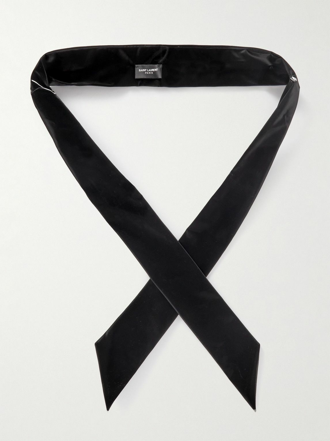 SAINT LAURENT - Velvet-Effect Shell Tie - Black