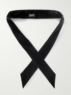 SAINT LAURENT - Velvet-Effect Shell Tie - Black