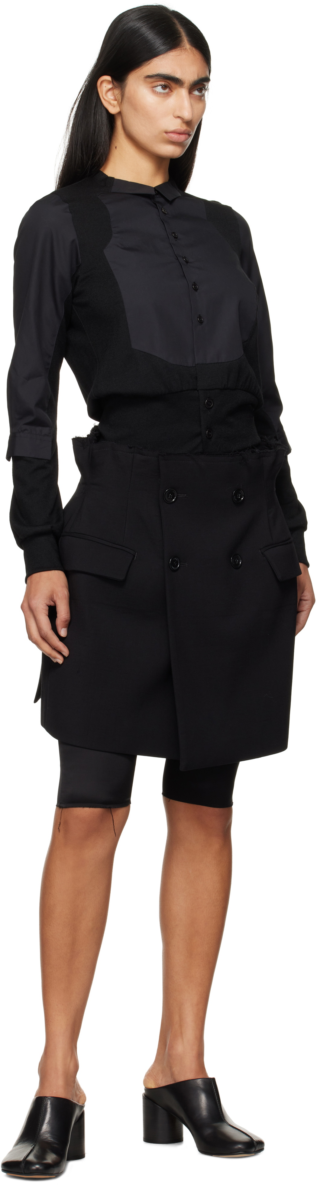 Noir Kei Ninomiya Black Hybrid Cardigan