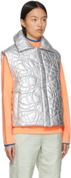 ERL Silver Woven Puffer Vest