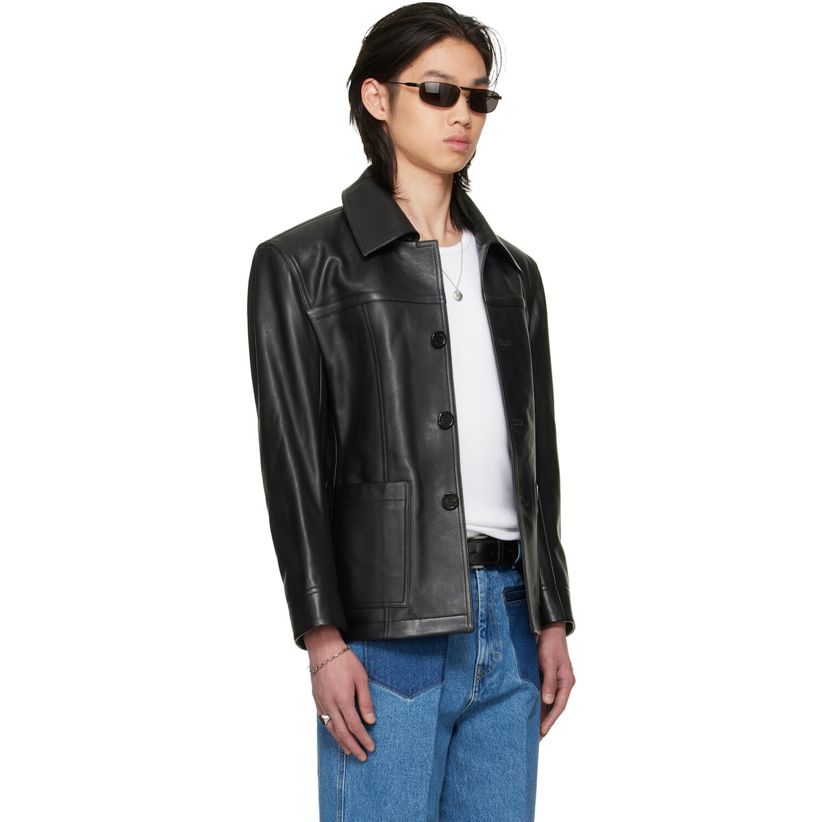LU'U DAN BRUCE LEE x LỰU ĐẠN Black Leather Creep Jacket