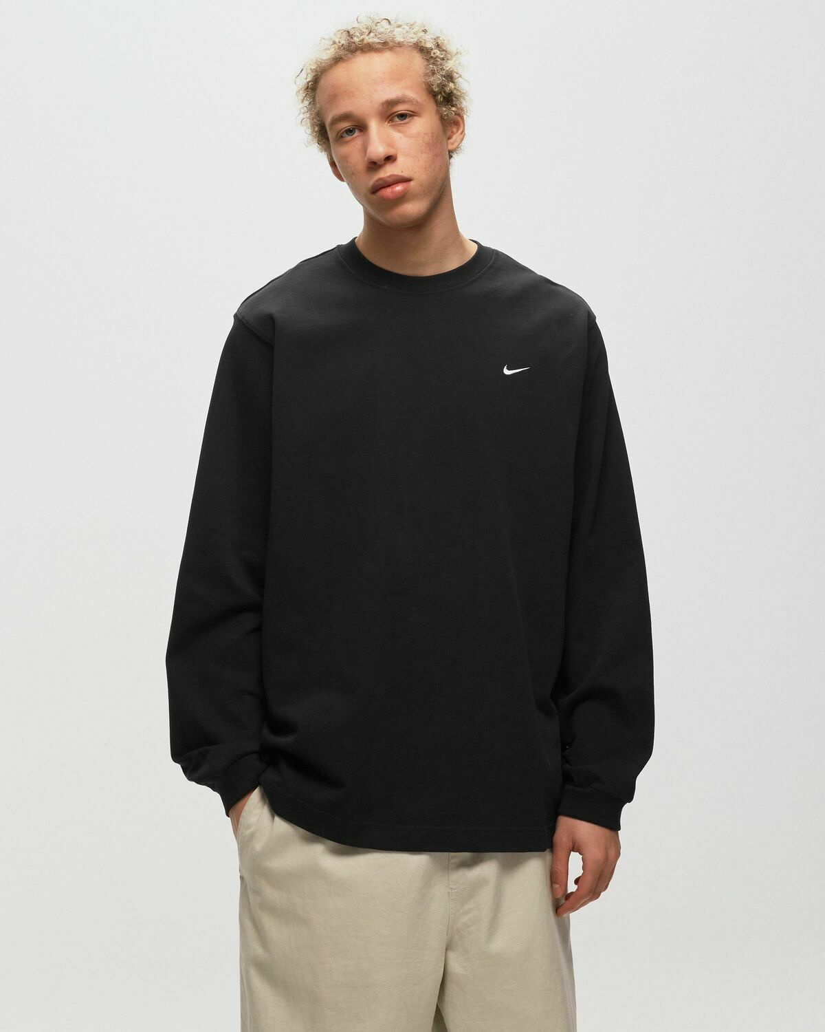 Nike Solo Swoosh Long Sleeve Top Black Longsleeves Nike