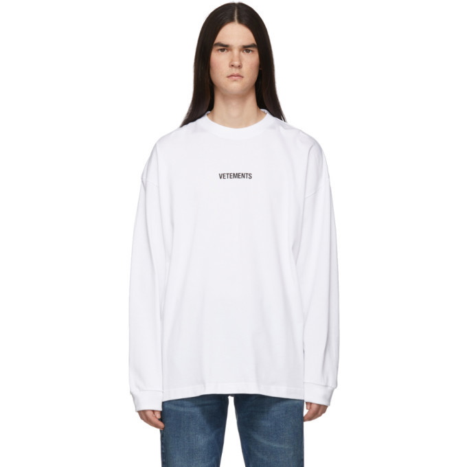 Photo: Vetements White Logo Long Sleeve T-Shirt