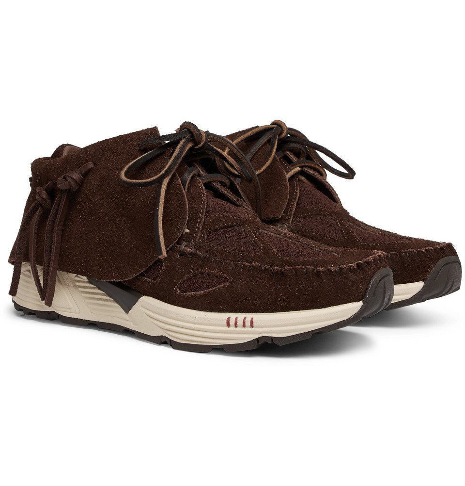 visvim - FBT Prime Runner Suede and Mesh Sneakers - Men - Dark