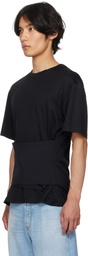 Mugler Black Boxy Corset T-shirt