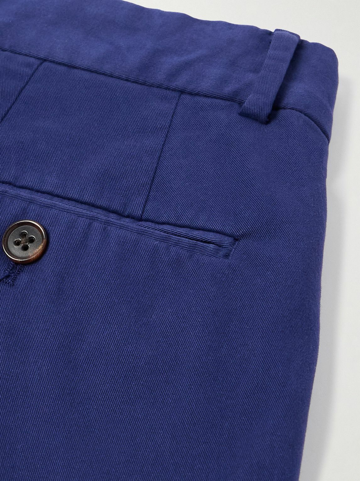 Ralph Lauren Purple label - Slim-Fit Straight-Leg Garment-Dyed Cotton-Blend Twill Shorts - Blue