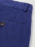 Ralph Lauren Purple label - Slim-Fit Straight-Leg Garment-Dyed Cotton-Blend Twill Shorts - Blue