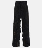 Balenciaga Distressed wide-leg denim jeans