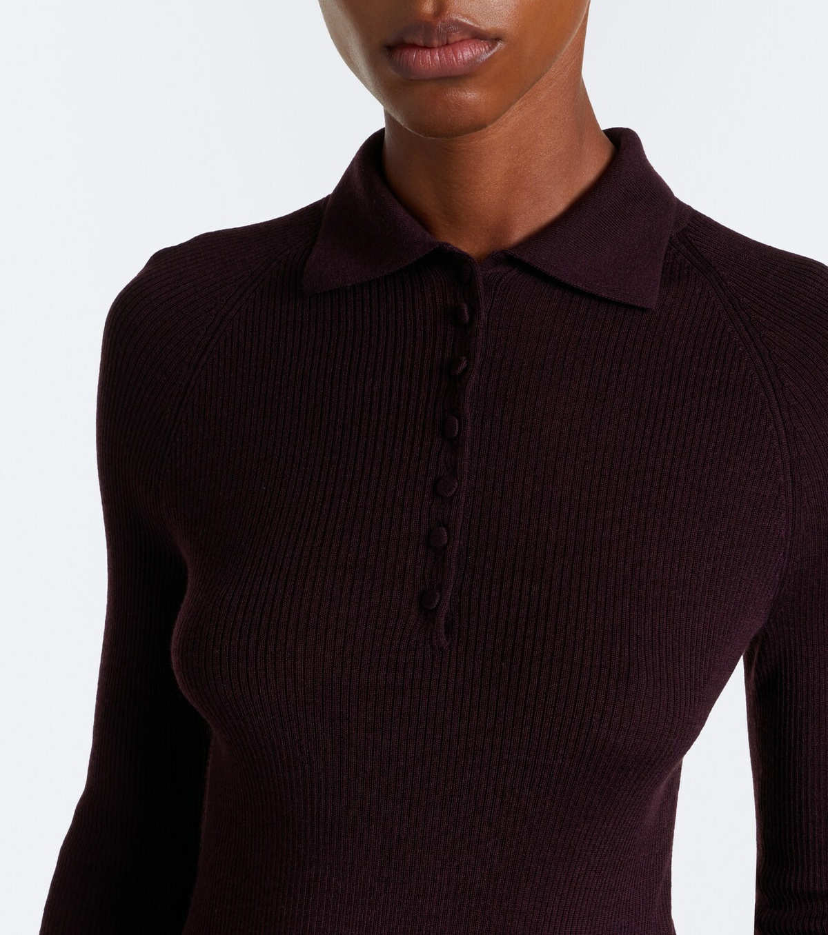 Vince Ribbed-knit wool and silk polo sweater