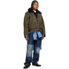 Polo Ralph Lauren Khaki Shearling Flight Jacket