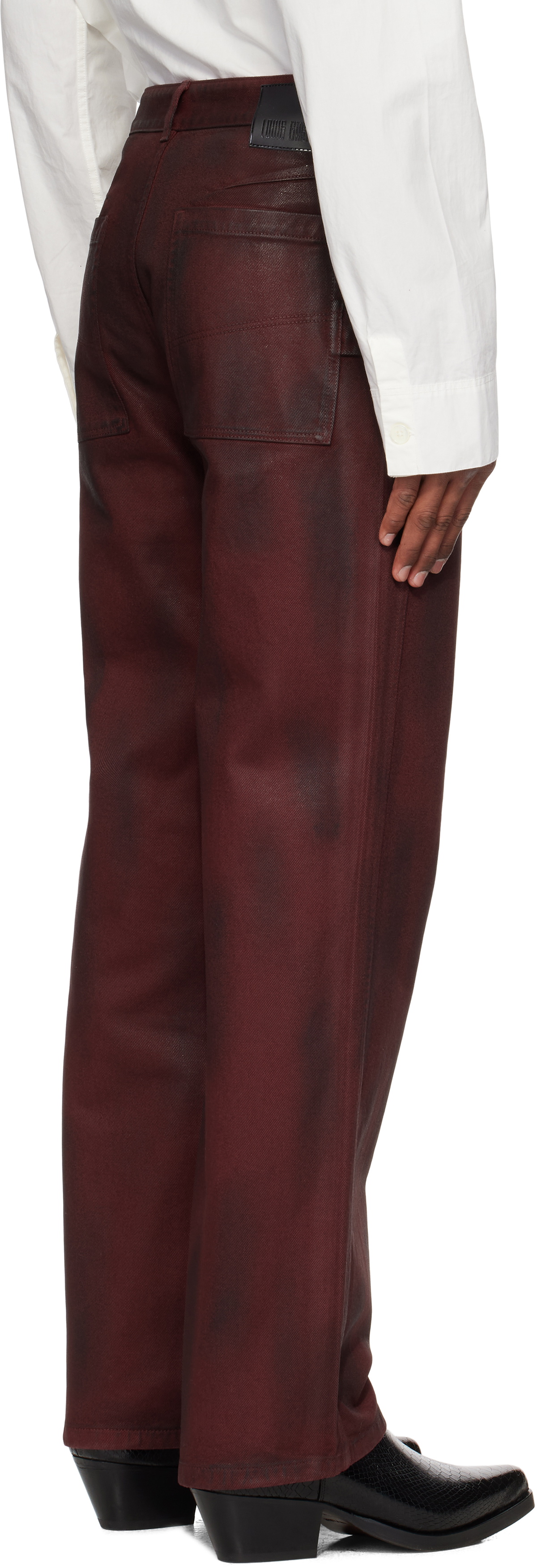 LGN Louis Gabriel Nouchi Burgundy Straight Leg Denim Jeans