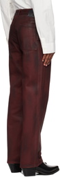 LGN Louis Gabriel Nouchi Burgundy Straight Leg Denim Jeans