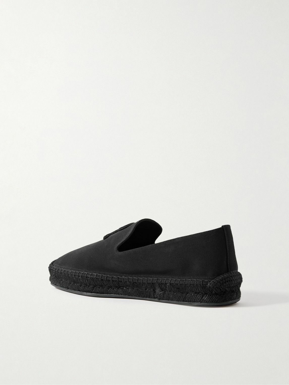 Christian Louboutin - Nanou Logo-Appliquéd Canvas Espadrilles - Black