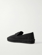 Christian Louboutin - Nanou Logo-Appliquéd Canvas Espadrilles - Black