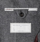 Brunello Cucinelli - Houndstooth Wool and Silk-Blend Suit Jacket - Gray