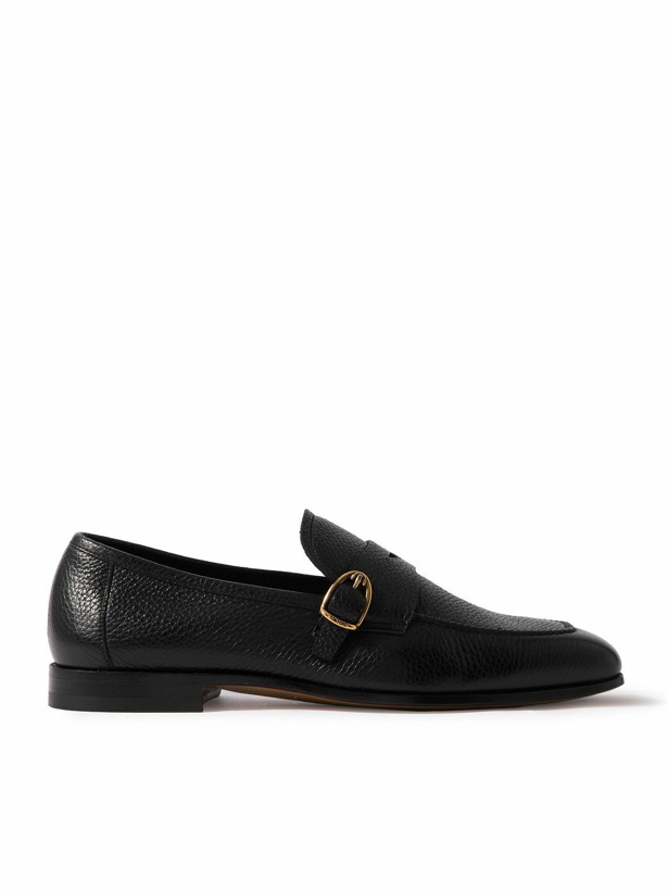 Photo: TOM FORD - Sean Buckled Full-Grain Leather Penny Loafers - Black