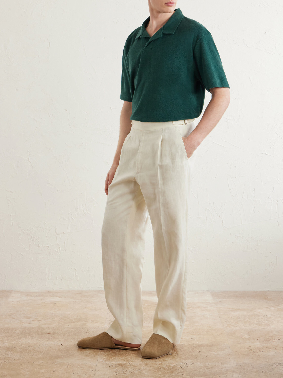 Sunspel - Sea Island Cotton-Terry Polo Shirt - Green