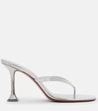 Amina Muaddi Juliette mirrored leather thong sandals
