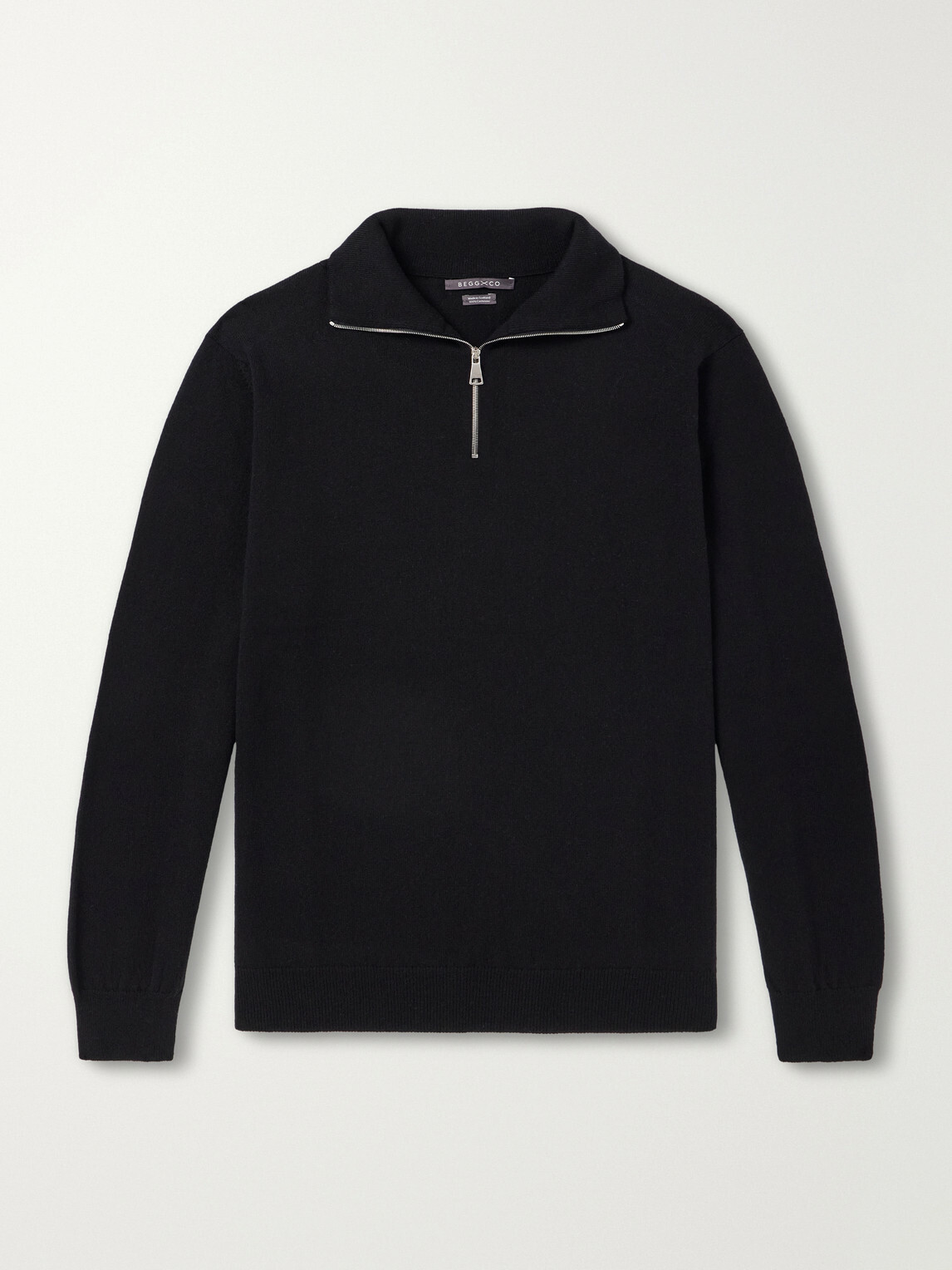 Begg & Co - Heriot Half-Zip Cashmere Sweater - Black