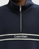 Calvin Klein Jeans LS COTTON SPACER STRIPE RIB QTR Blue Mens Half-Zip