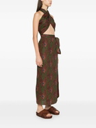 Maison La Plage Green Ravello Linen Wrap Skirt