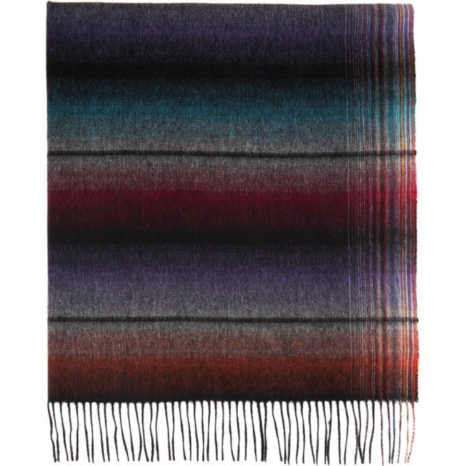 Photo: Paul Smith Multicolor Wool Gradient Stripe Scarf