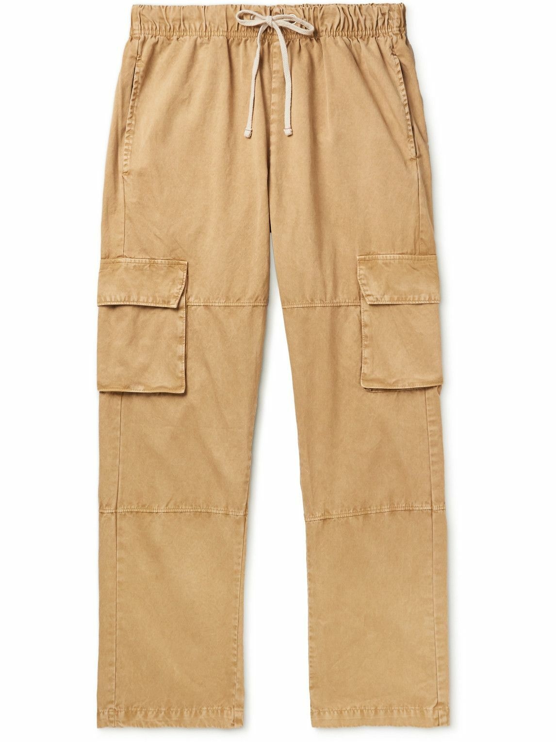 Photo: Les Tien - Straight-Leg Cotton-Twill Drawstring Cargo Trousers - Brown