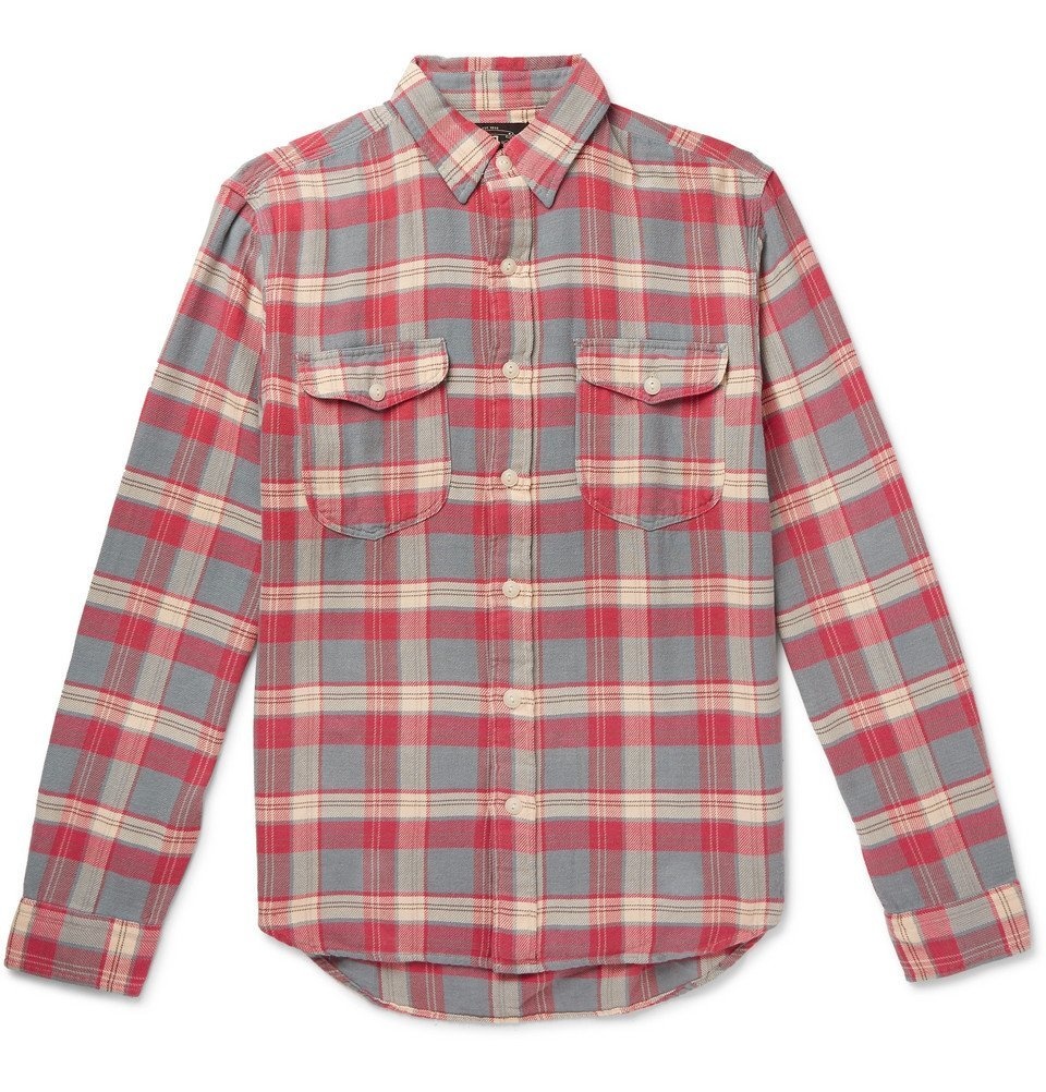 RRL - Checked Cotton-Flannel Shirt - Men - Red RRL