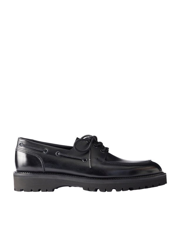 Photo: John Lobb - Tide Leather Boat Shoes - Black