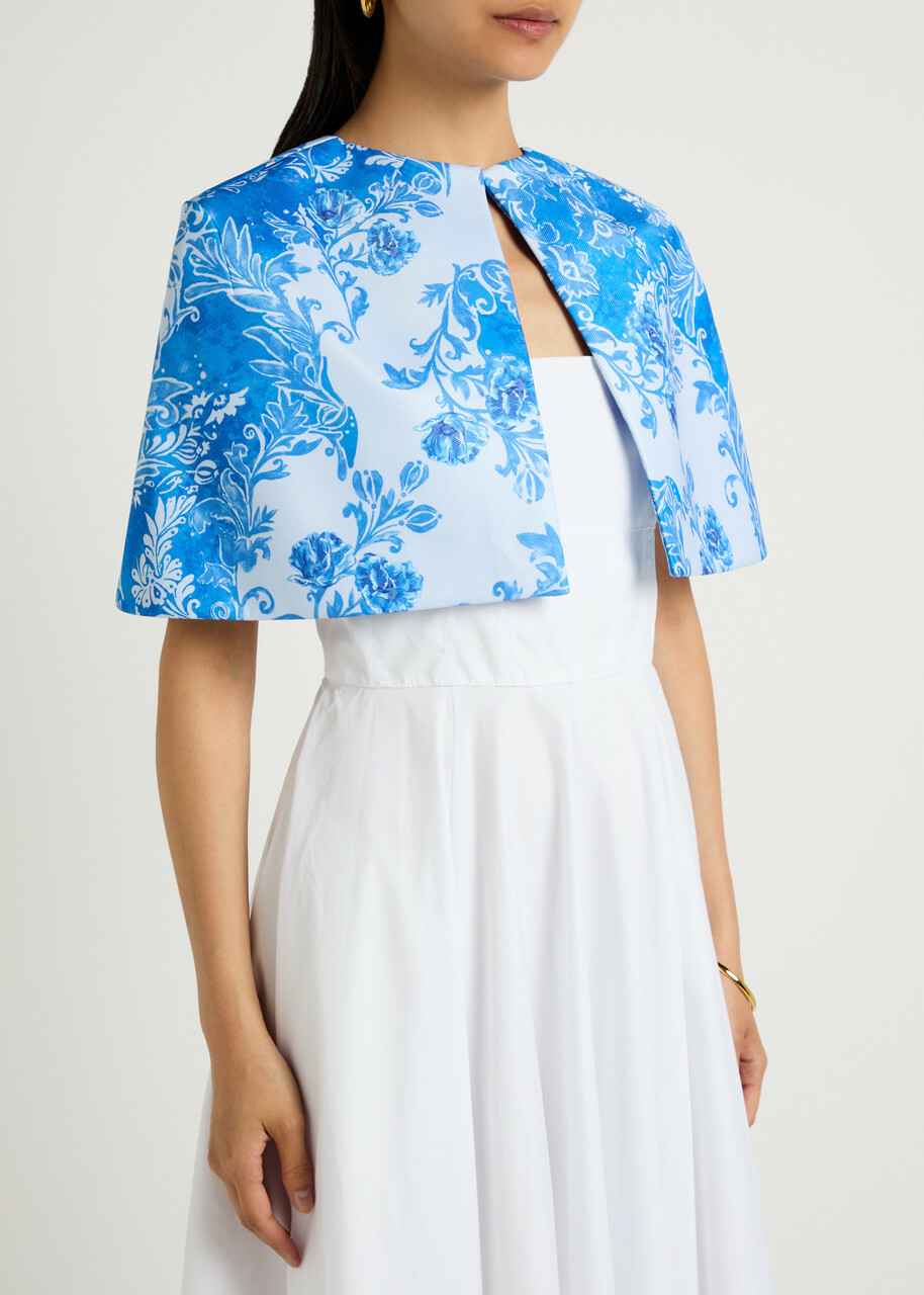 Emilia Wickstead Virginie Floral-print Taffeta Cape Multi Floral