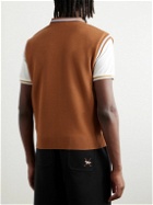 Maison Kitsuné - Profile Fox Argyle Jacquard-Knit Golf Sweater Vest - Orange