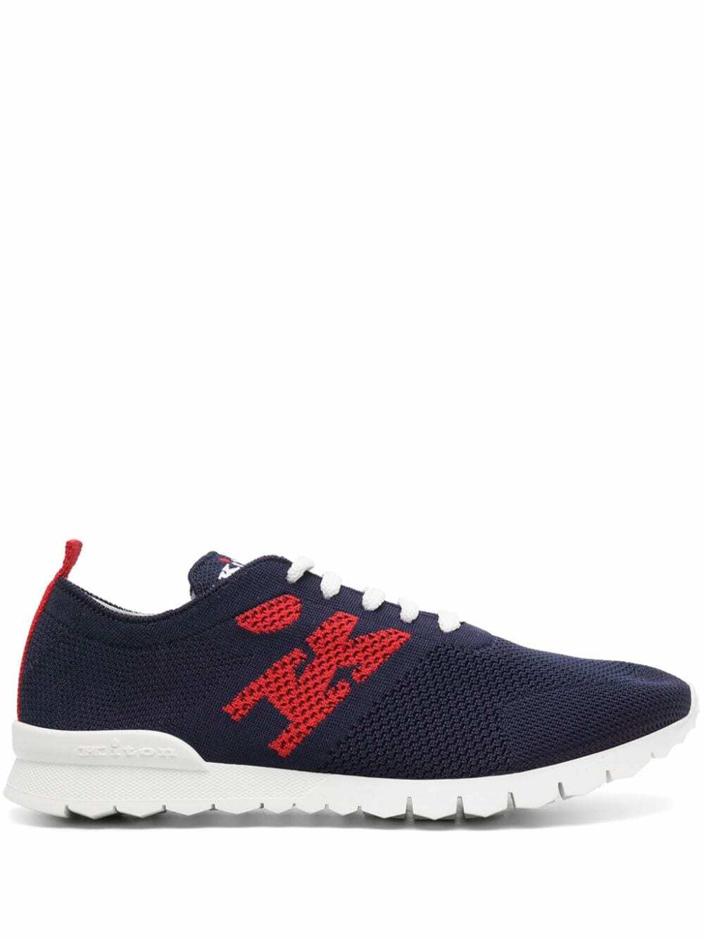 Kiton Blue Cotton Ea Sneakers