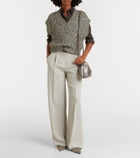 Brunello Cucinelli Monili Small metallic leather crossbody bag