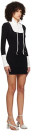 Kijun Black Square Half-Zip Minidress