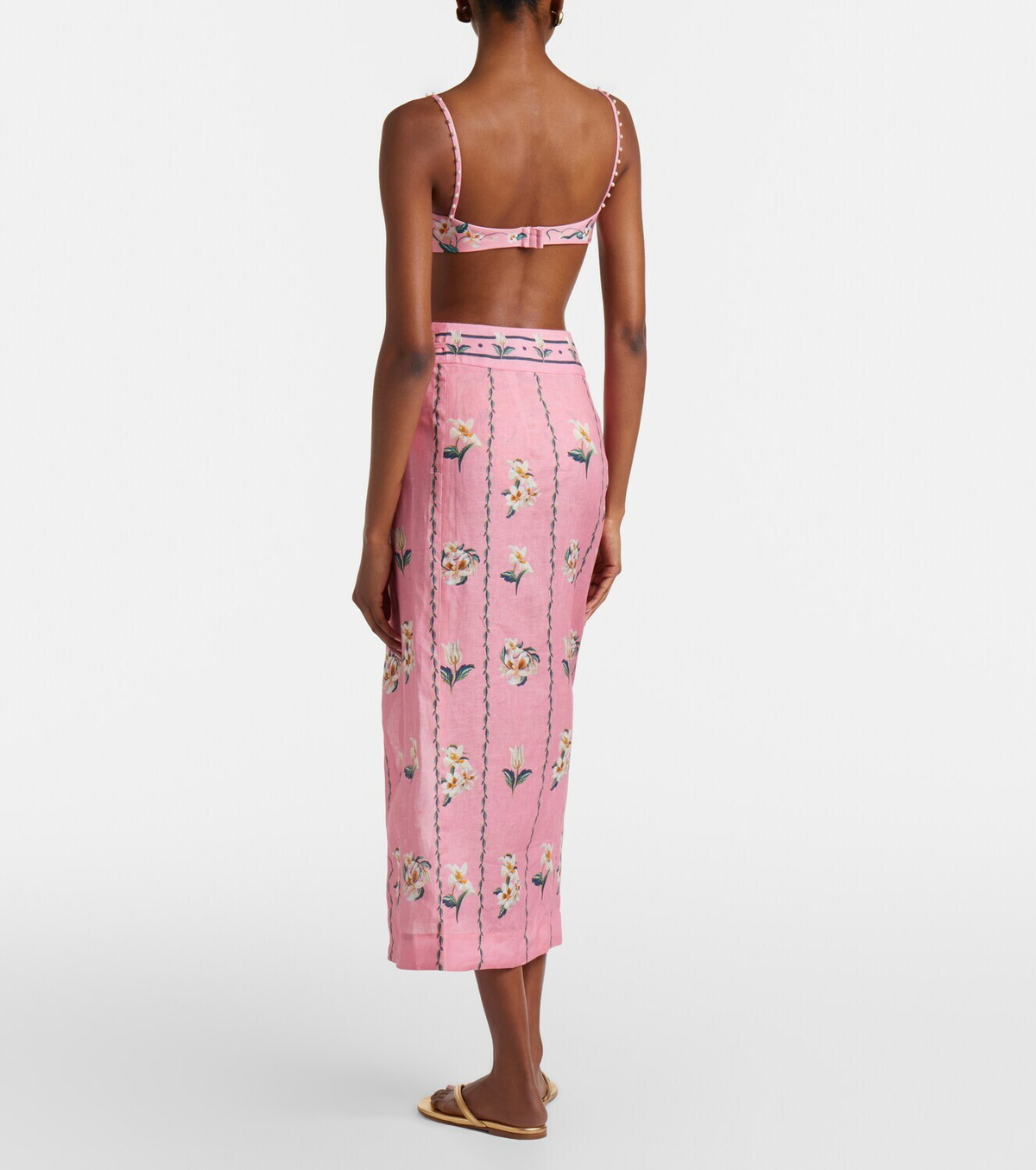 Agua by Agua Bendita Tierra floral linen beach cover-up