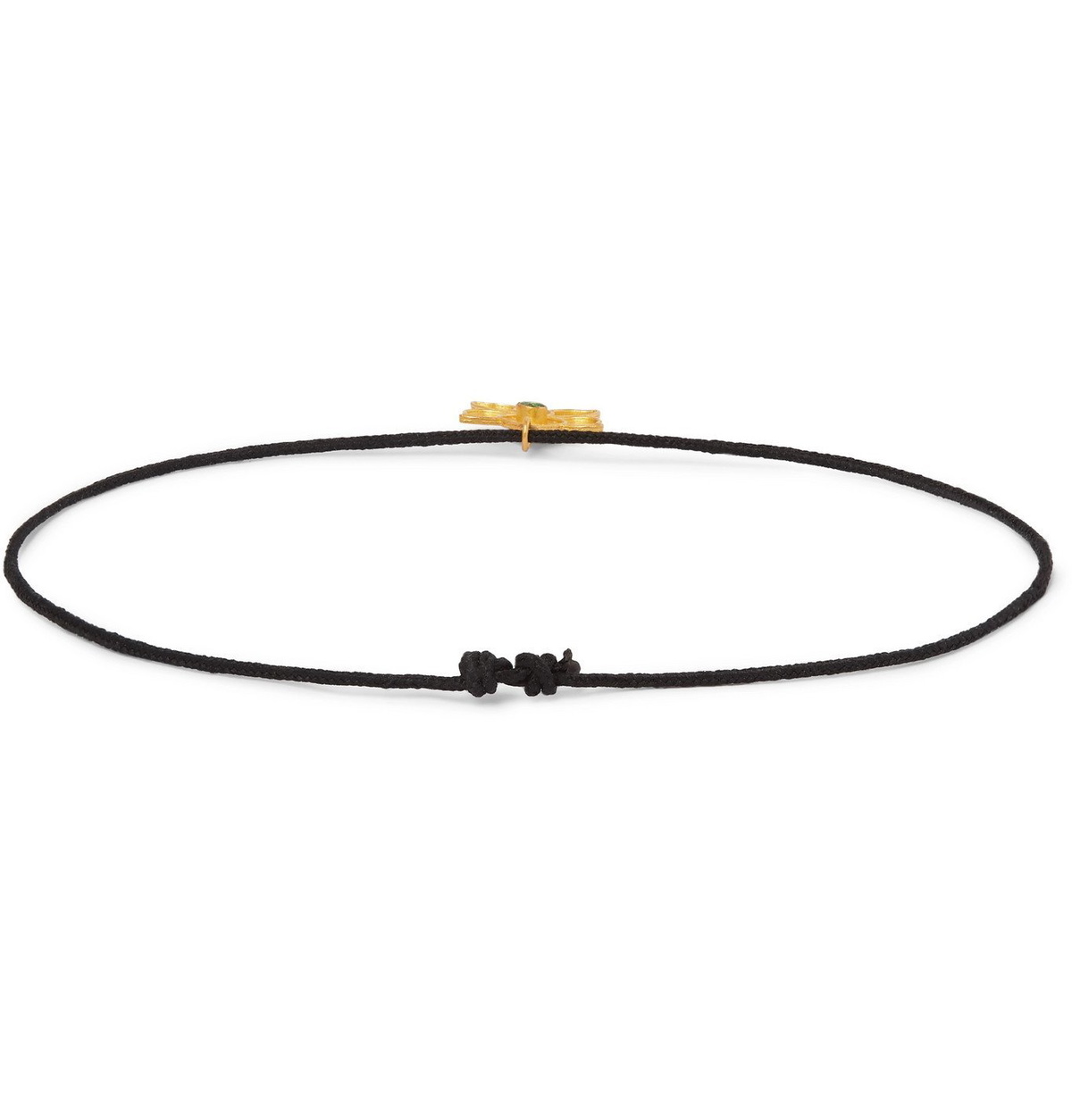 MONTROI - Crystal, Gold and Silk-Cord Bracelet - Black