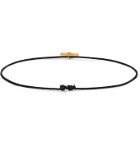 MONTROI - Crystal, Gold and Silk-Cord Bracelet - Black