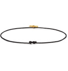 MONTROI - Crystal, Gold and Silk-Cord Bracelet - Black
