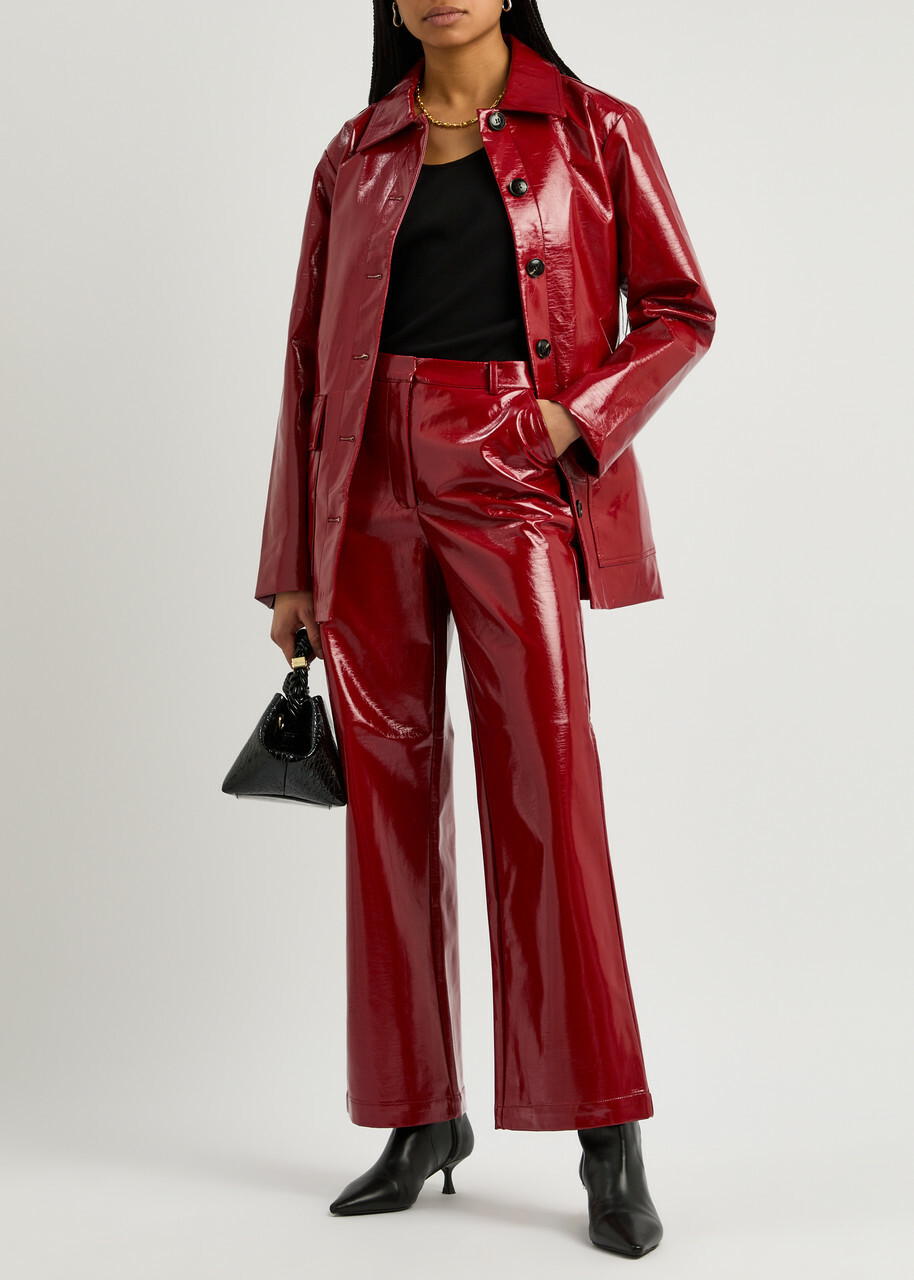 Kitri Lucienne Vinyl Trousers Red