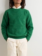 Drake's - Brushed Shetland Wool Sweater - Green