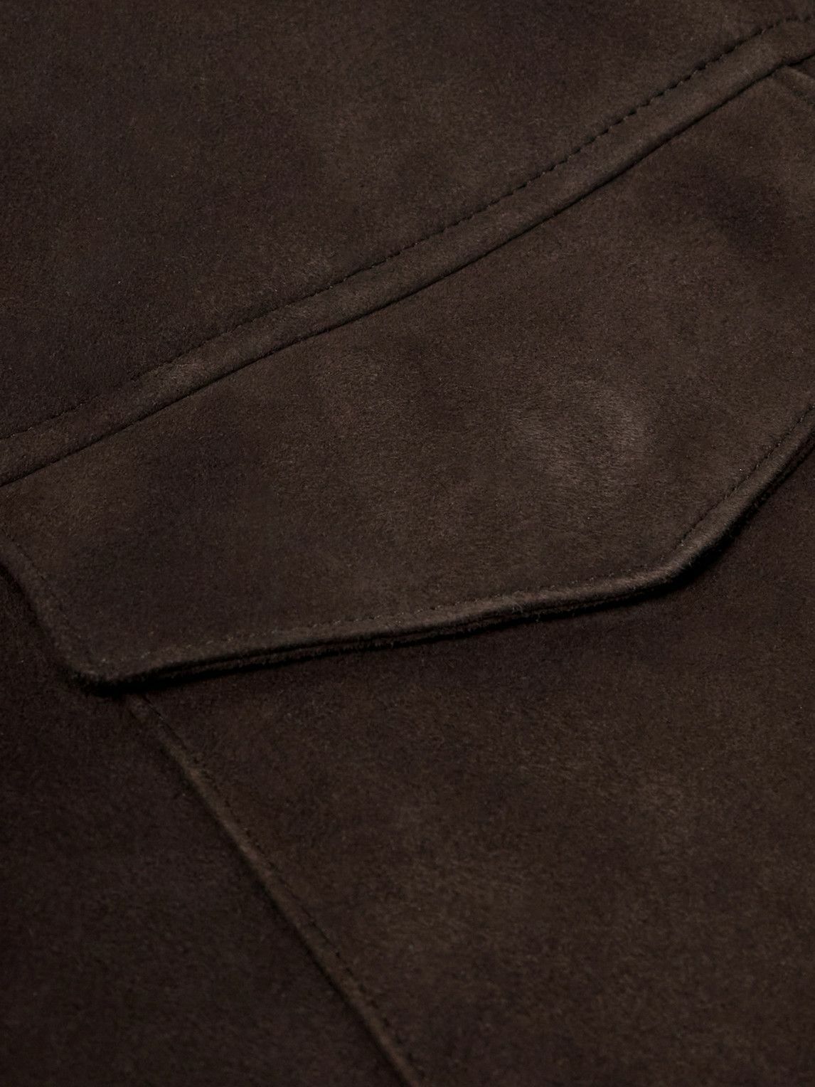 The Row - Bento Panelled Shearling Shirt Jacket - Brown