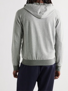 Paul Smith - Checked Cotton-Blend Jersey Zip-Up Hoodie - Gray