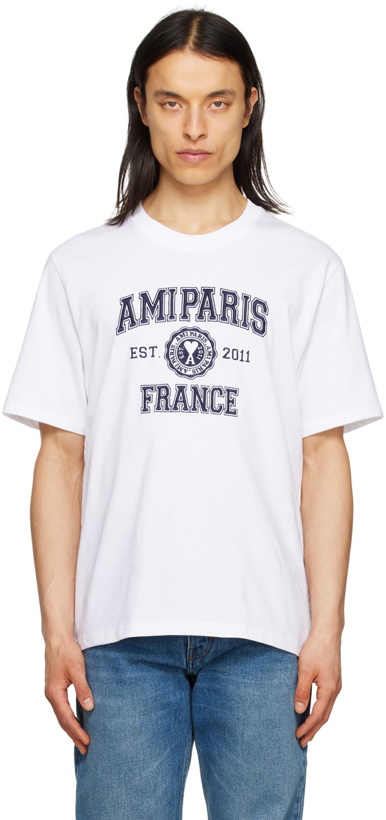 Photo: AMI Alexandre Mattiussi White 'Ami Paris France' T-Shirt