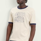 END. x Palmes Men's Crowd Ringer T-Shirt in Off-White