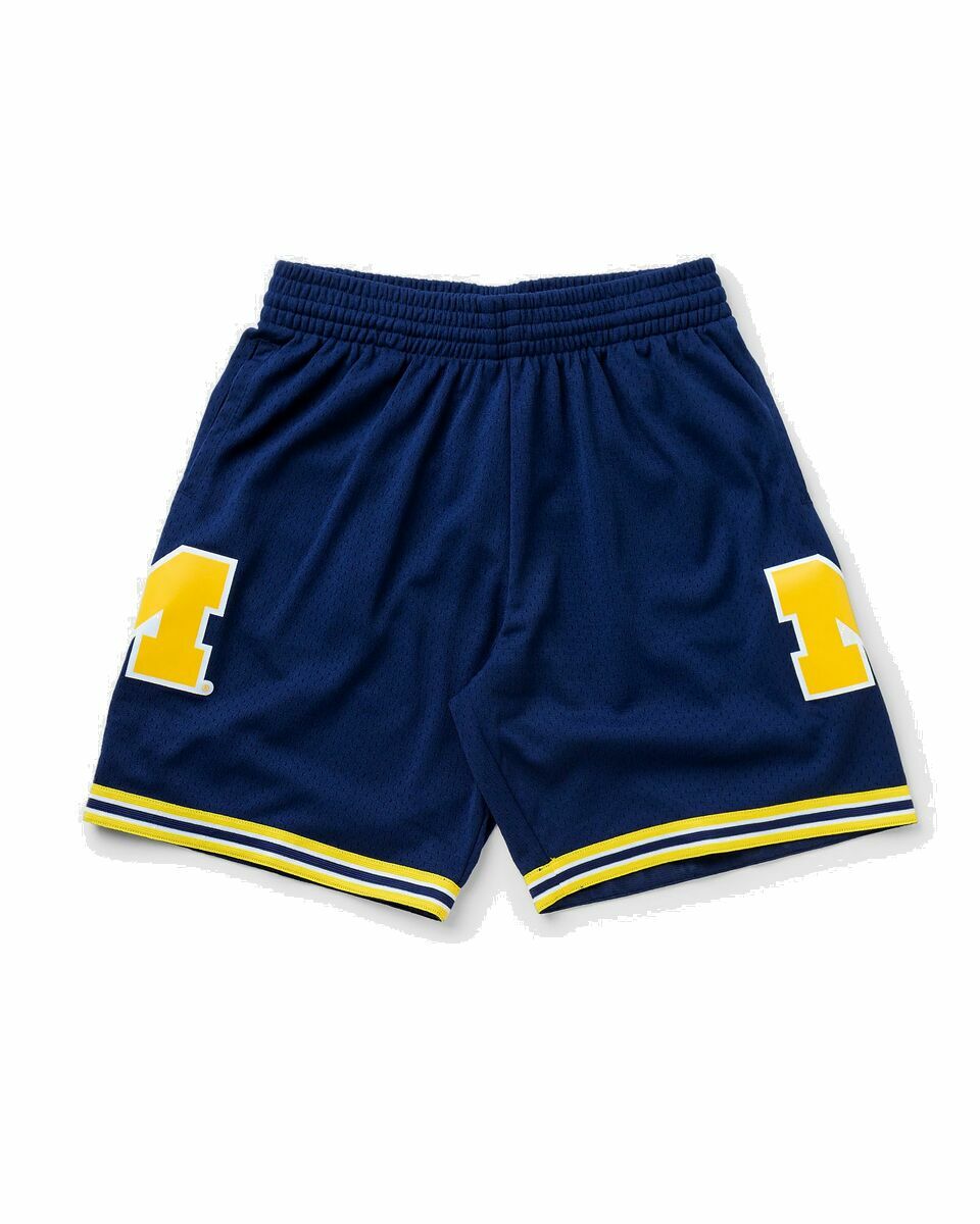 Photo: Mitchell & Ness Ncaa Swingman Shorts University Of Michigan Road 1991 92 Blue - Mens - Sport & Team Shorts