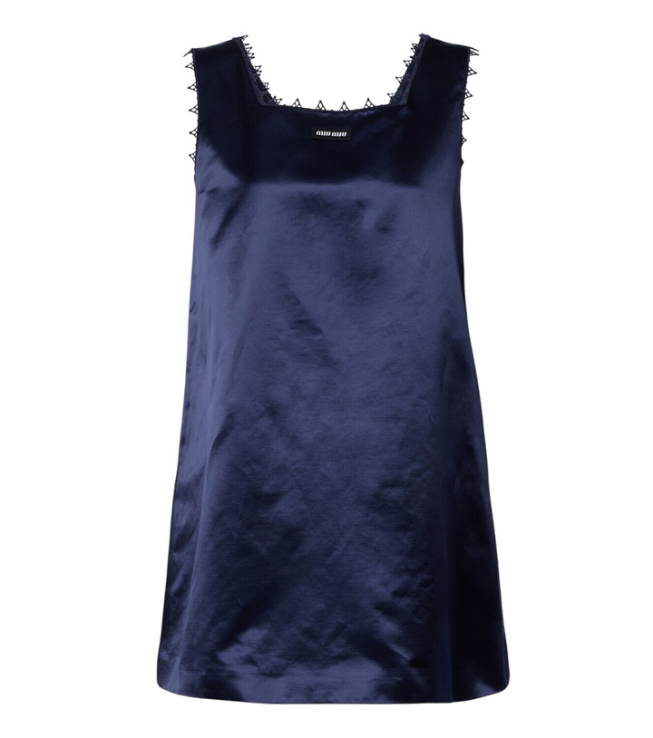 Photo: Miu Miu Embroidered cotton-blend satin minidress