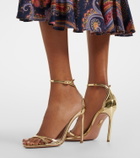 Aquazzura Nuda metallic leather sandals