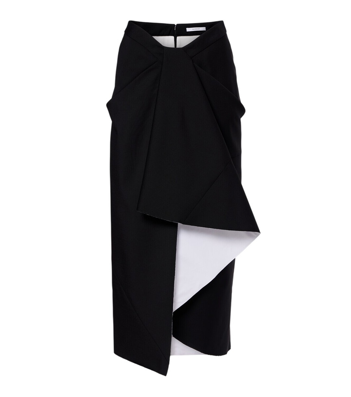Photo: Givenchy Draped wool and mohair midi skirt